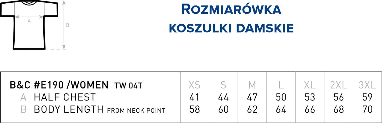 Rozmiarówka koszulek damskich